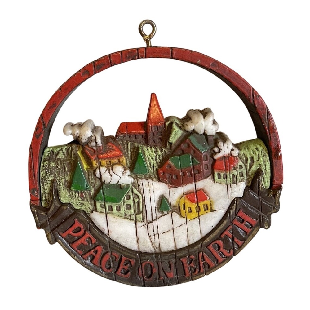 Hallmark Nostalgia Ornament Winter Village Peace on Earth Vintage 1975